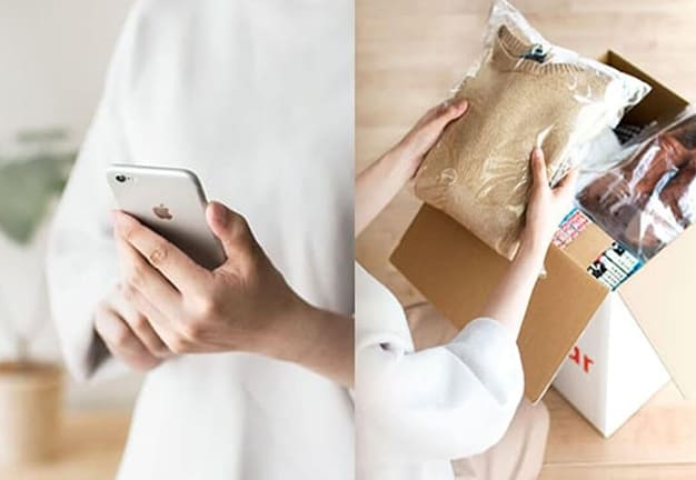 荷物を詰めて、スマホから集荷を手配